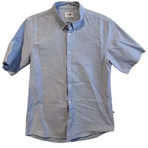 Men’s NN07 100% Cotton Button Up Light Blue Shirt Size Large